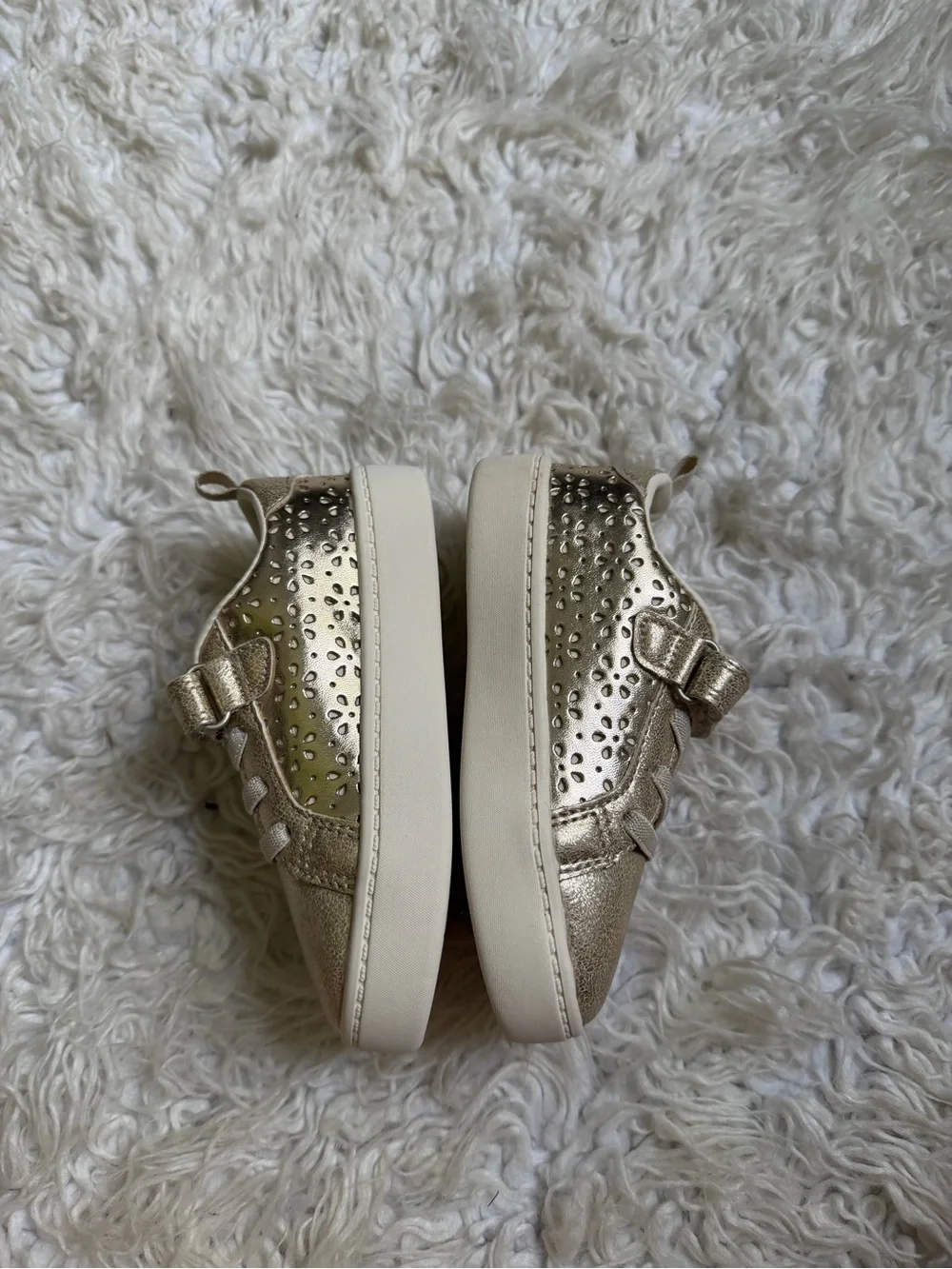 Carter's Metallic Gold Toddler Sneakers with Hook-and-Loop Strap